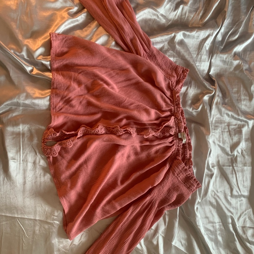 Pink off the shoulder crop top size L